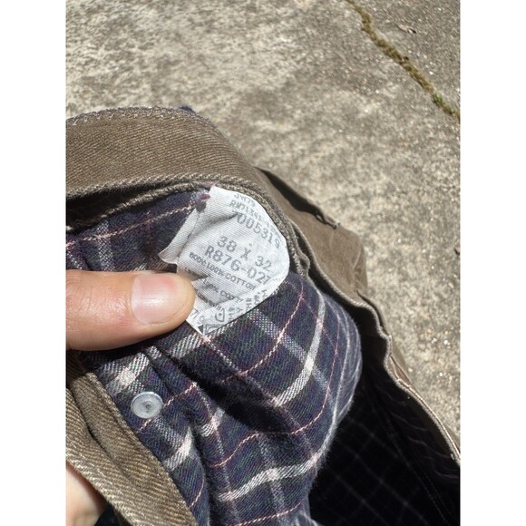 LL Bean Jeans Flannel Lined Men's Size 38x32 100% Cotton Natural Fit High Rise - Picture 5 of 7